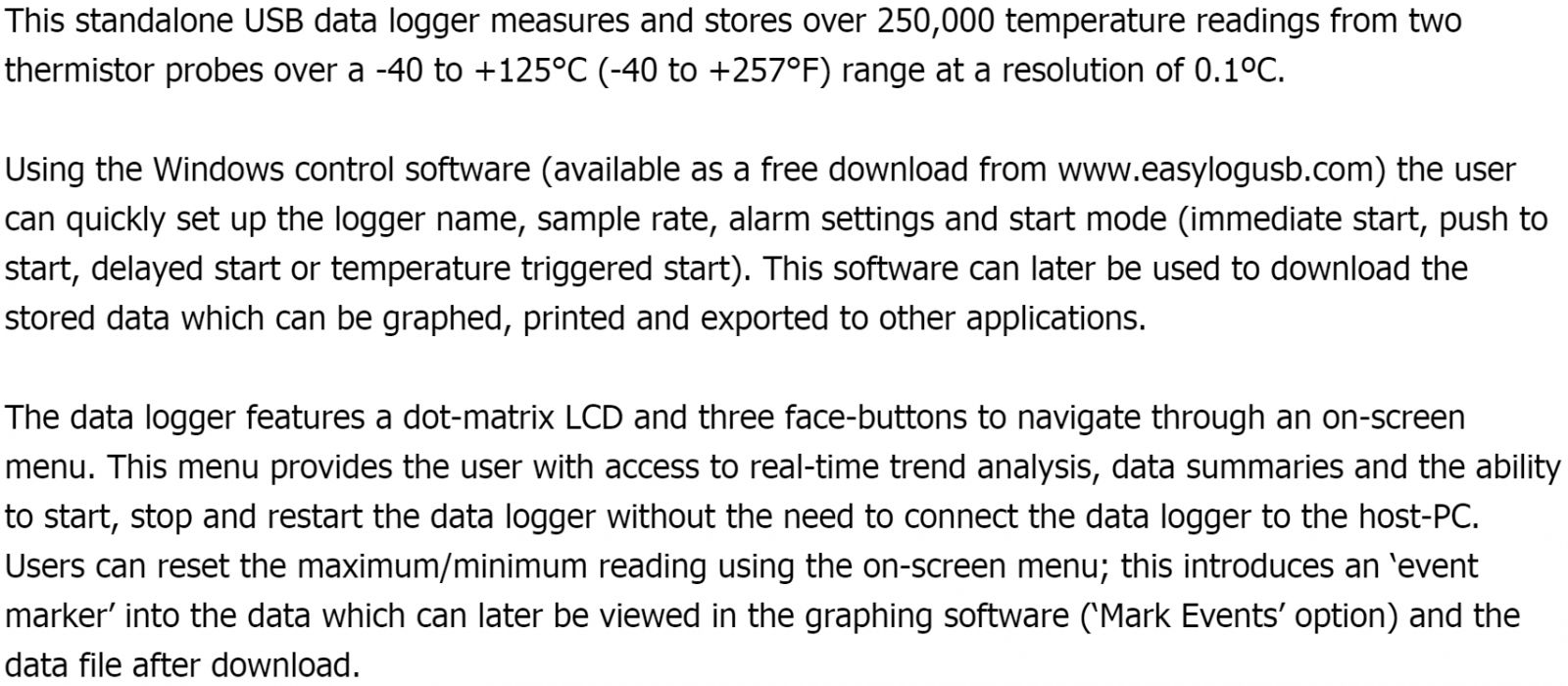 אוגרי נתונים LASCAR DATA LOGGER EL-GFX-DTP
